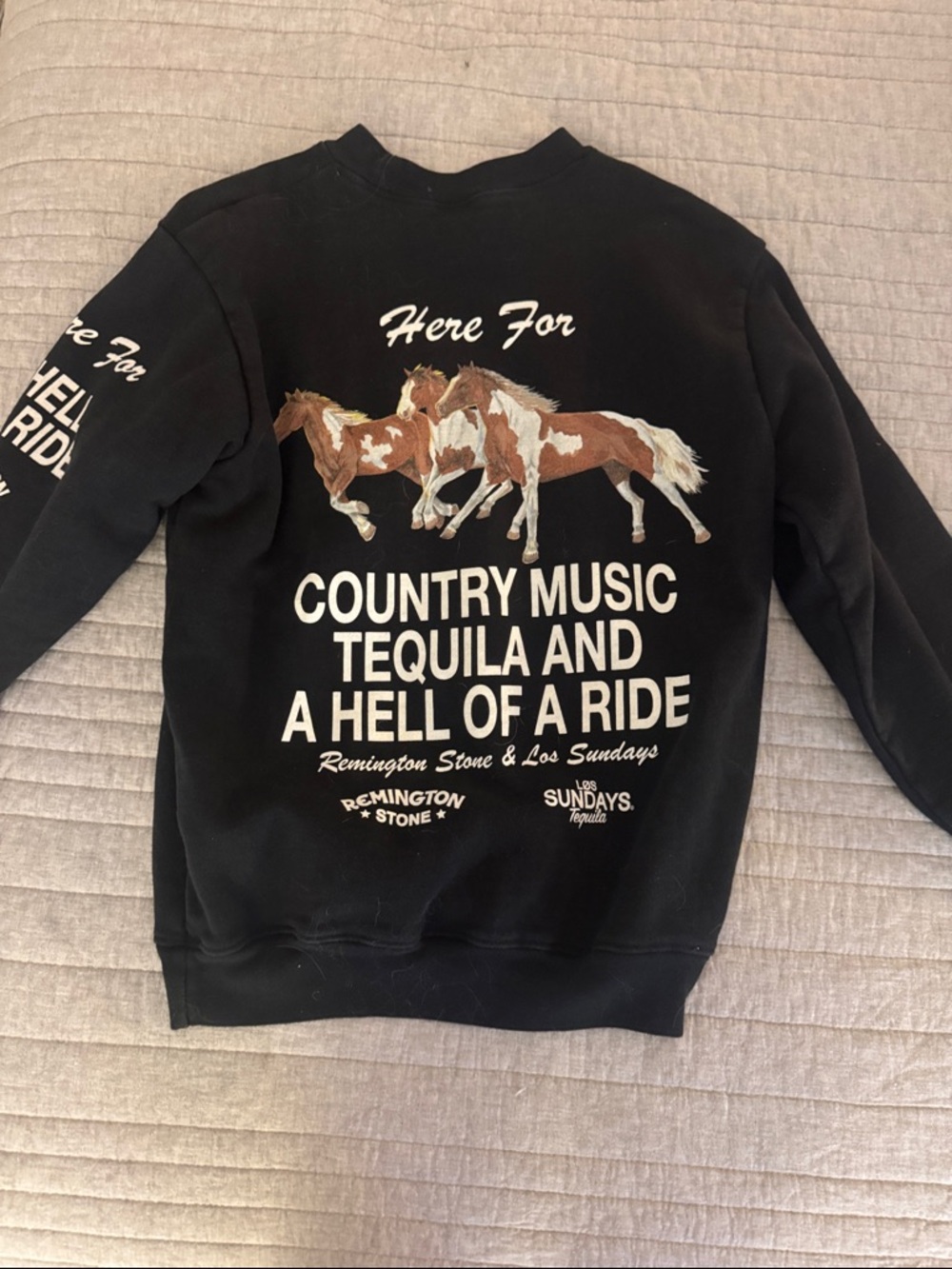 Los Sundays Tequila - Stone Black Graphic Sweatshirt - Country Music & Tequila